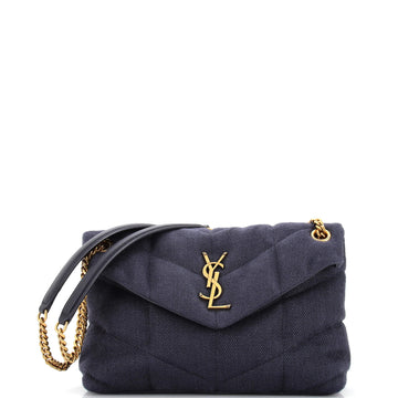 Saint Laurent Loulou Puffer Shoulder Bag Quilted Canvas Small