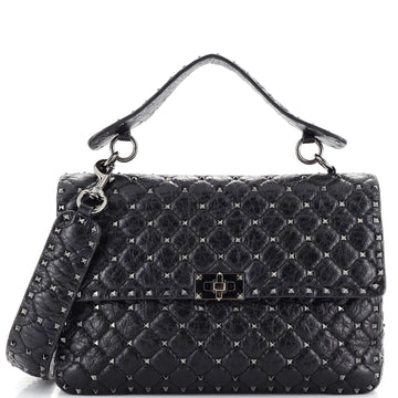 Valentino Garavani Rockstud Spike Flap Bag Quilted Leather Large