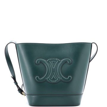 Celine Cuir Triomphe Bucket Bag Leather Small