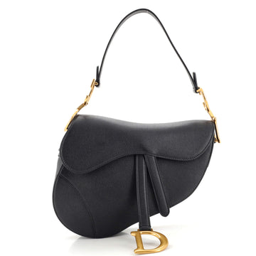 Christian Dior Saddle Handbag Leather Medium