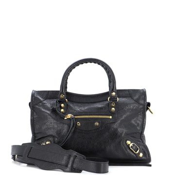 Balenciaga Logo Strap City Classic Studs Bag Leather Small