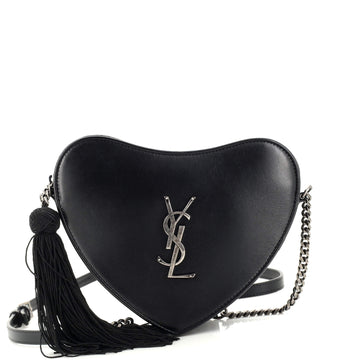 Saint Laurent Love Heart Tassel Chain Bag Leather Small