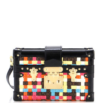 Louis Vuitton Petite Malle Handbag Limited Edition LV Cafe Woven Canvas