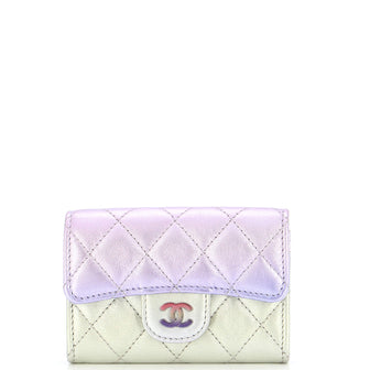 Chanel Classic Flap Card Case Quilted Gradient Metallic Calfskin with Gradient Hardware
