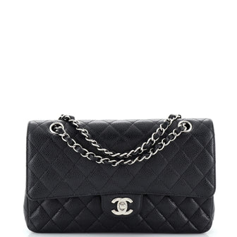 Chanel Classic Double Flap Bag Quilted Caviar Medium