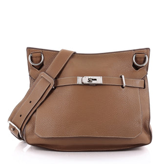 Hermes Jypsiere Handbag Clemence 34 Brown 2252301