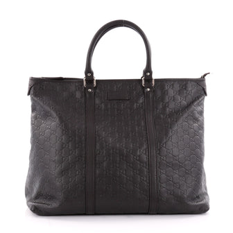Gucci Joy Zip Top Tote Guccissima Leather Medium Brown 2252401