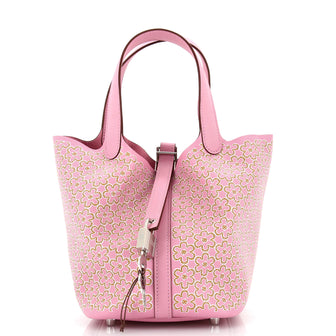 Hermes Picotin Lock Bag Lucky Daisy Printed Swift PM