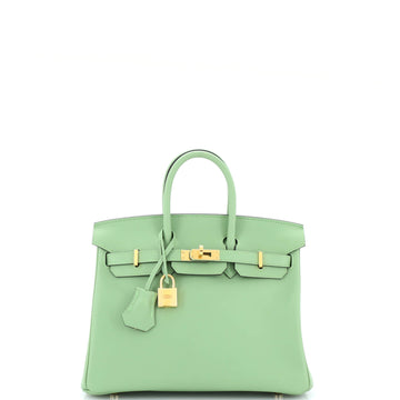 Hermes Birkin Handbag Green Swift with Gold Hardware 25