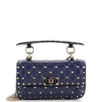 Valentino Garavani Rockstud Spike Flap Bag Quilted Leather Small