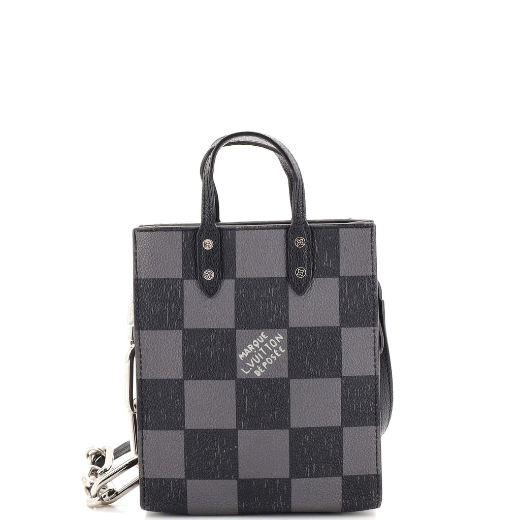 Louis Vuitton Sac Plat mm Monogram Eclipse Tote Shoulder Bag Black