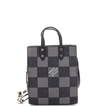 Louis Vuitton Sac Plat Bag Damier Checkerboard Leather XS