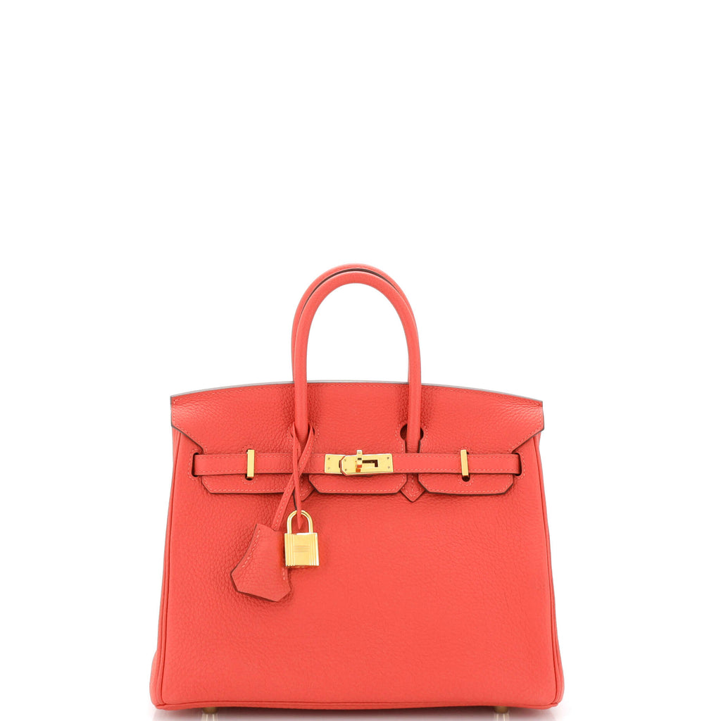 Hermes Birkin 25 Handbag 2R Rouge Pivoine Togo SHW