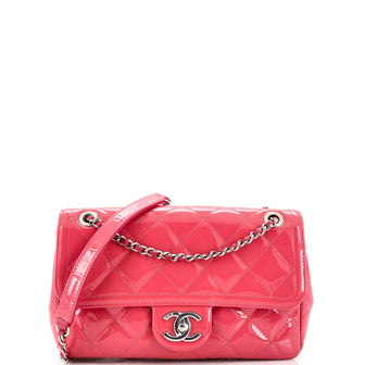 Chanel Coco Shine Flap Bag Quilted Patent Small Pink 22526254