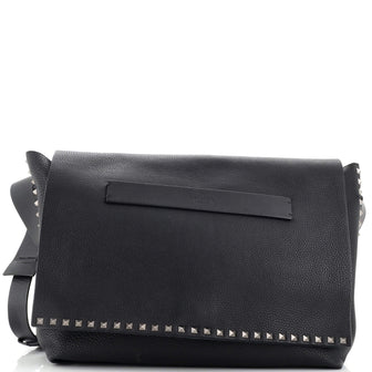 Valentino Garavani Rockstud Flap Messenger Bag Leather XL
