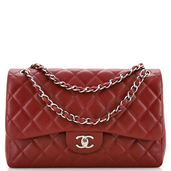 Chanel Classic Double Flap Bag Quilted Caviar Jumbo