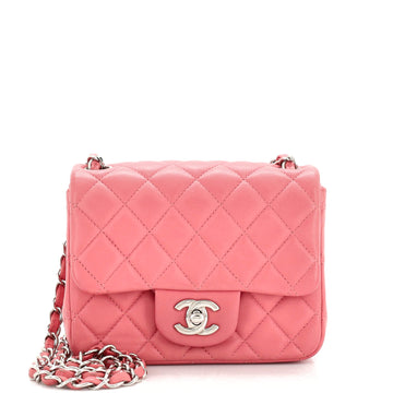 Chanel Square Classic Single Flap Bag Quilted Lambskin Mini