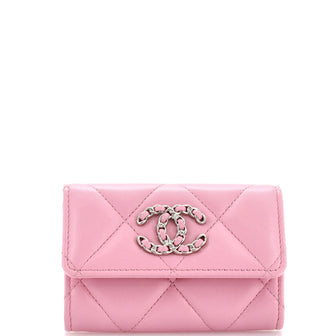 Chanel 19 Flap Card Case Quilted Leather