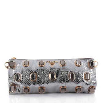 Prada Whips Pietre Shoulder Bag Embelished Snakeskin 2253302