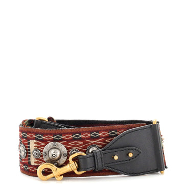 Christian Dior Bohemian Fringe Shoulder Strap Embellished Canvas