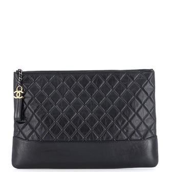 Chanel Gabrielle O Case Clutch Quilted Aged Calfskin Large
