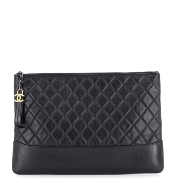 Chanel Gabrielle O Case Clutch Quilted Aged Calfskin Large