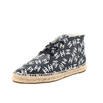Chanel Women's All Over CC Espadrille Sneakers Printed Leather