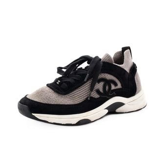 Chanel Women's CC Low-Top Sneakers Suede and Knit Fabric