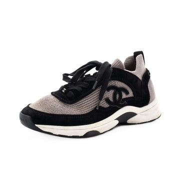 Chanel Women's CC Low-Top Sneakers Suede and Knit Fabric