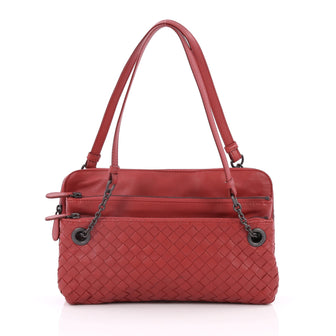  Bottega Veneta Compartment Chain Shoulder Bag Red 2254004