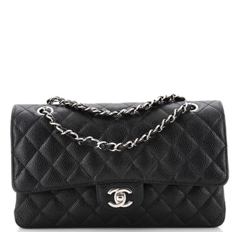 Chanel Classic Double Flap Bag Quilted Caviar Medium