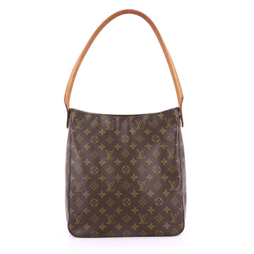 Louis Vuitton Looping Handbag Monogram Canvas GM Brown