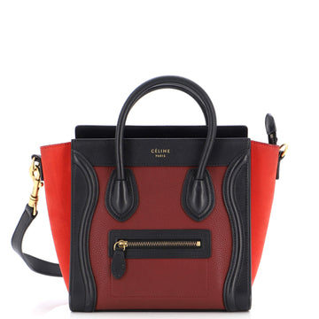 Celine Tricolor Luggage Bag Leather Nano