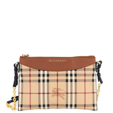 Burberry Peyton Crossbody Bag Haymarket Coated Canvas