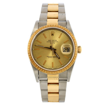 Rolex Oyster Perpetual Datejust Automatic Watch Stainless Steel and Yellow Gold 36