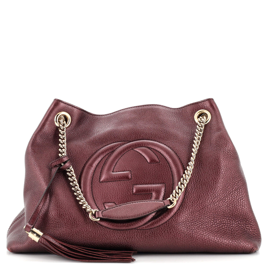 Gucci Soho Chain Strap Shoulder Bag Leather Medium Metallic 22545011
