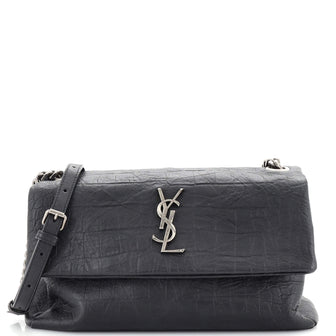 Saint Laurent West Hollywood Shoulder Bag Crocodile Embossed Leather Medium