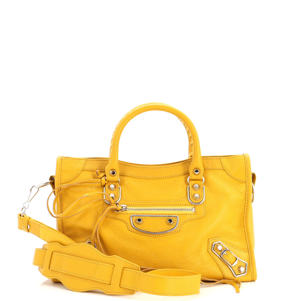 Balenciaga Classic Studs Bag Leather Small Yellow 2254642
