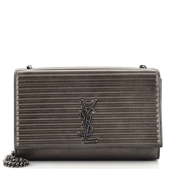 Saint Laurent Opium Classic Monogram Chain Wallet Ribbed Leather