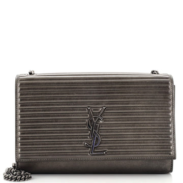 Saint Laurent Opium Classic Monogram Chain Wallet Ribbed Leather