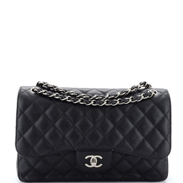 Chanel Classic Double Flap Bag Quilted Caviar Jumbo