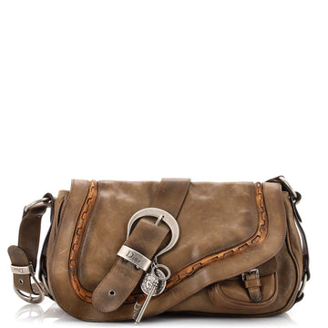 Christian Dior Vintage Gaucho Double Saddle Bag Leather Small