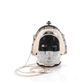 Judith Leiber Mask Minaudiere Crystal Small Black 2255301