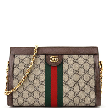 Gucci Ophidia Chain Shoulder Bag GG Coated Canvas Small