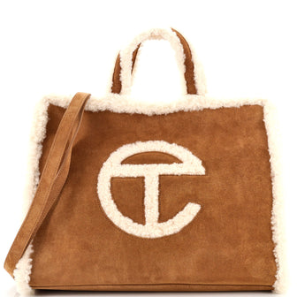 Telfar UGG Shopping Tote Suede with Shearling Medium