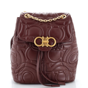 Salvatore Ferragamo Gancini Backpack Quilted Leather