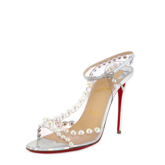 Christian Louboutin Women's Faridaravie Sandals Patent and PVC 100