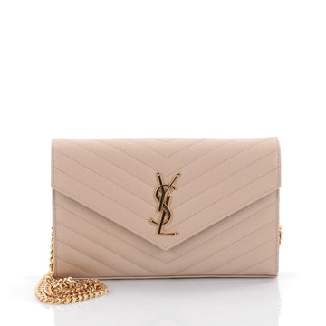 Saint Laurent Classic Monogram Chain Wallet Matelasse 2256101