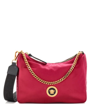 Versace Medusa Convertible Zip Satchel (Outlet) Nylon Medium