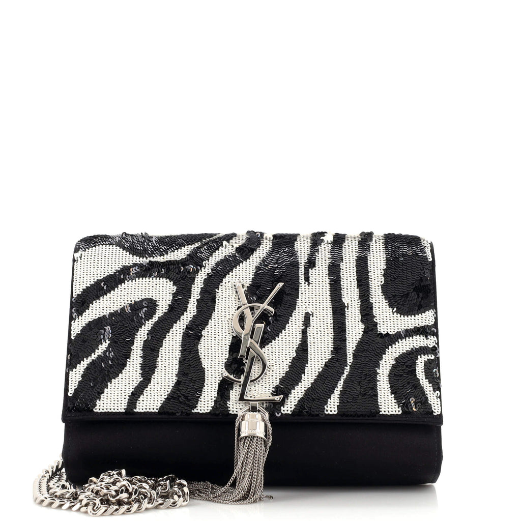 SAINT LAURENT Mini Quilted Leather Chain Crossbody Bag